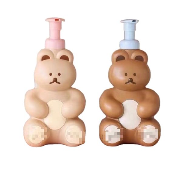 High Quality 500ml Cartoon Bear Foam Pump Bottle Press Type Hand Sanitizer Facial Cleanser Mousse Foam Bottle