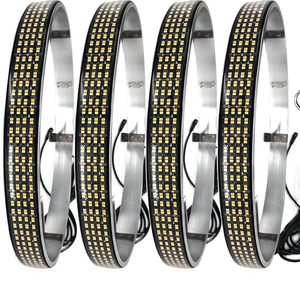 Kingshowstar 4 Row 6 Row Dual Color Led Wheel Ring Lights 12v Yellow&amp;white Switch Back Wheel Lights for Truck Car Pickup