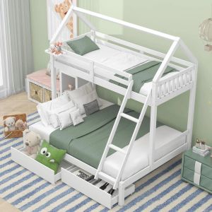 Children wooden double bed from Tan Nhat Trung affordable factory price stylish and sturdy design perfect for daily use