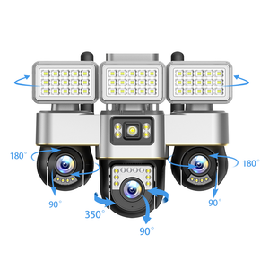 V380 3 Lens 4g Sim Card  Camera Human Tracking Two-Way Audio Home Wireless Security CCTV Network Camera with Street Light
