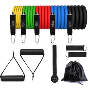 Full Body Workout Equipment Physical Therapy 11 Pcs Resistance Bands Belt Set for Home Gym