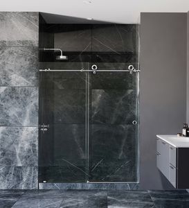Modern Frameless Tempered Glass Single Sliding Shower Door Elegant Shower Screen for Hotel Bathroom Design Single Side Opening