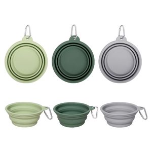 Custom Collapsible Silicone 2-in-1 Pet Bowl Outdoor Foldable Cat and Dog Food & Water Feeding Bowl Box Packing