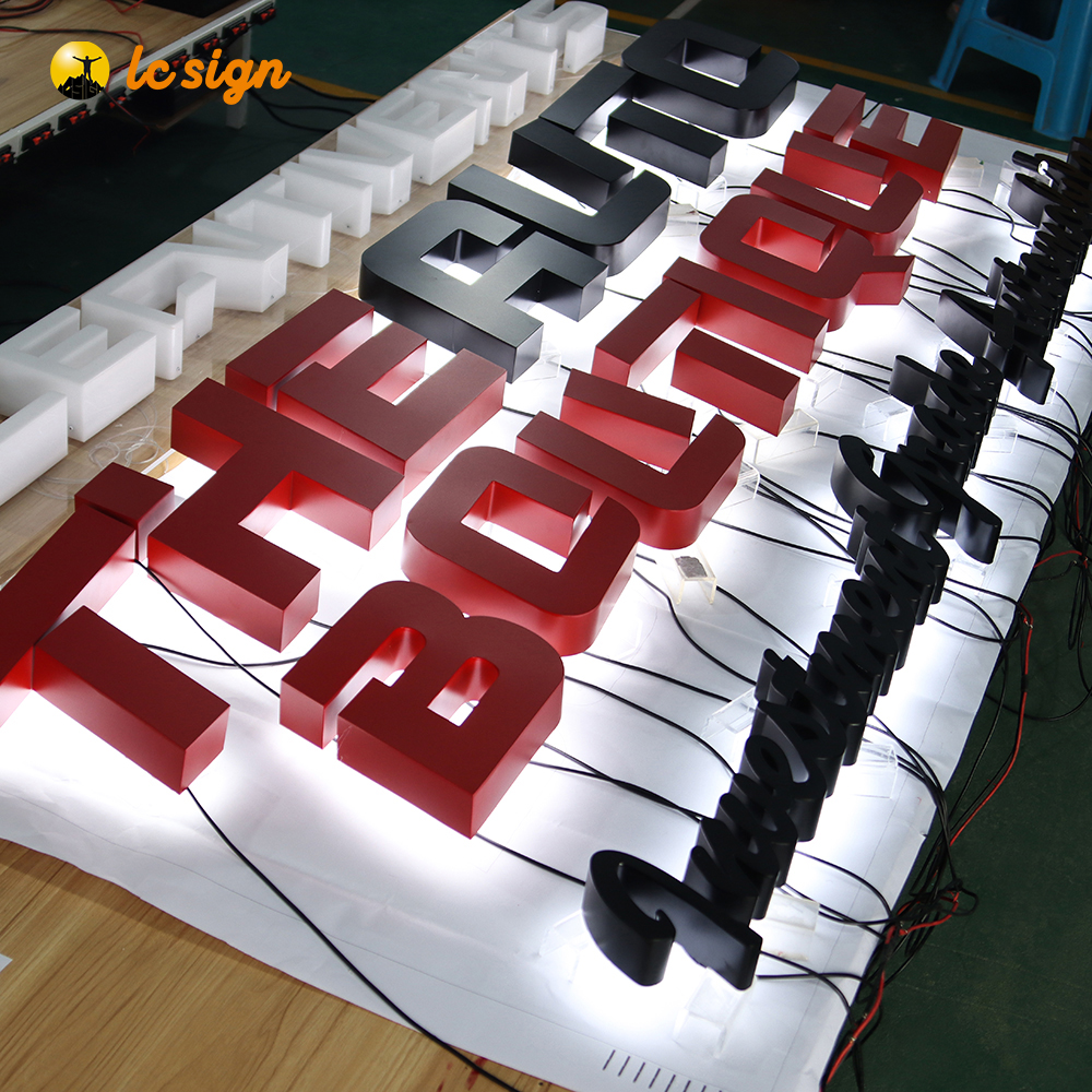 Outdoor Custom 3D Metal Stainless Steel Led Backlit Digital Back Lit Channel Letters Sign