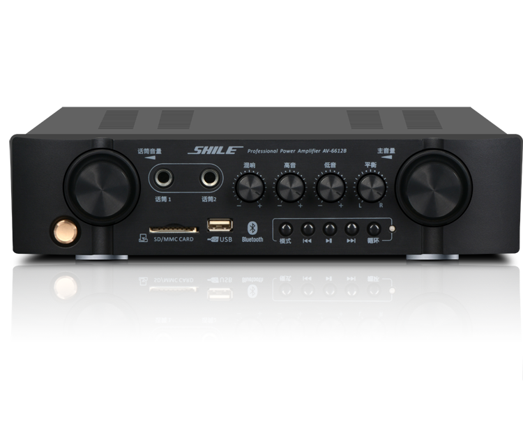 AV-6612B Home Karaoke USB SD Wireless Blue Tooth Microphone Multifunction 45W Professional Mixer Amplifier Power Amplifier