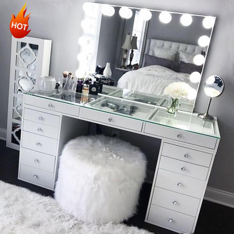 Makeup Vanities Phoenix Large Dressing Table Mirror Table Vanity Desk for Makeup Set Bedroom Furniture