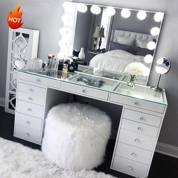 Makeup Vanities Phoenix Large Dressing Table Mirror Table Vanity Desk for Makeup Set Bedroom Furniture