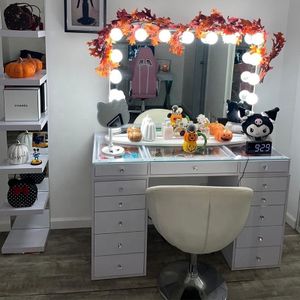 Impressions Vanity Desk Wooden Make up Table Mirror Dressing Table for Bedroom