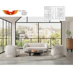 High Quality Custom Modern Design Minimalist Fabric Lounge Office Leisure Living Room Velvet Suite Sofa Set Furniture Luxury