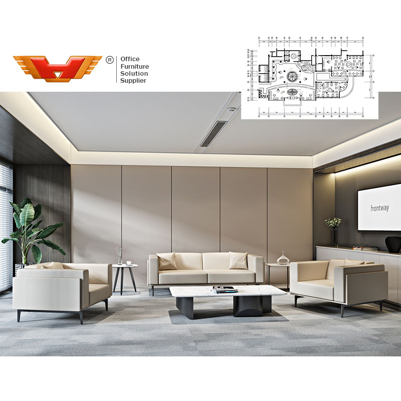 Manufacturer Office Building Negotiation Room Modern Office Receptionfurniture Set Single Leather Office Sofa