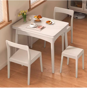 Solid Wood Telescopic Folding Table Dining Table and Chair Set Small Household Simple Modern Household Multi-functional