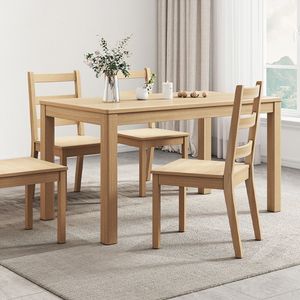 4 6 8 Seater Solid Wood Dining Table and Chairs Furniture Set with for Home Hotel Restaurant Dinning Room
