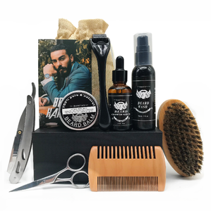 Support Custom Logo Cruelty-free Organic Beard Oil Balm Growth Serum Beard Grooming Kit Nourishing Beard Care Gift Set for Men