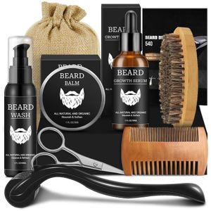 OEM Private Label 100% Pure Vegan Beard Oil Kit for Men Beard and Mustache Care Organic Beard Growth Kit