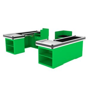 Cheap Grocery High Quality Supermarket Customized Stainless Steel Electronic Durable Checkout Counter with Conveyor Belt