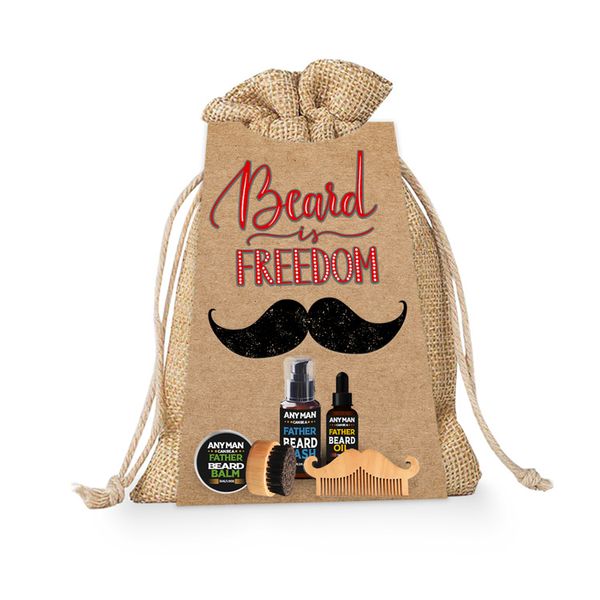 5pcs Beard Grooming Gift Set Includes Beard Wash, Beard Oil, Beard Balm, Beard Brush, Beard Comb