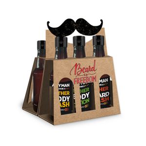 Amber Mens Grooming Gift Sets includes Body Wash, Body Lotion, Beard Wash, Beard Balm, Bath Salt, Shampoo