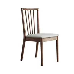 Restaurant Black Slats Back Wood Dining Chairs With Upholstered Seat