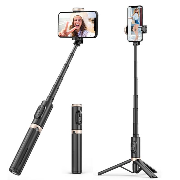 Factory Price Aluminum Alloy Mini Portable Wireless  Tripod Selfie Stick for Video Shooting Hidden Design