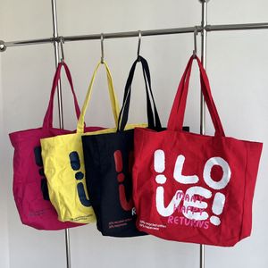 Custom Logo Large Shoulder Closure Tote Shopping Bag Factory Crazy Selling Letter Pattern Canvas Bag