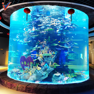 Leyu Factory Direct Sales Modern Style Non Yellowing Cylindrical Acrylic Fish Tank Aquarium Eco-Friendly Plastic Material