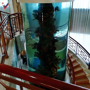 2024 Leyu Factory Direct Sales Customized Size Cylindrical Fish Tank Eco-Friendly Large Acrylic Aquarium