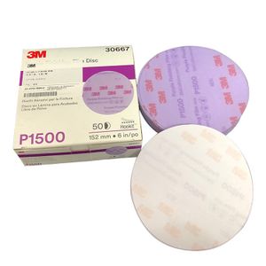 260L 30666 30667 Hookit 6 Inch  Hand Sanding Car Sanding Flocking Sandpaper Foot File Purple Finishing Film Abrasive Disc P2000