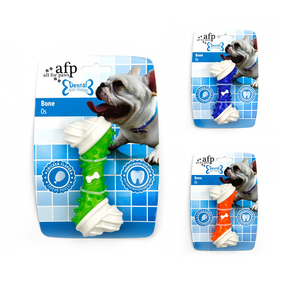 AFP 3 Colors Mixed Natural Rubber Chicken Flavor Toy Chew Rubber Pet Dog Dental Bone Pet Dental Toothbrush Cleaner Stick