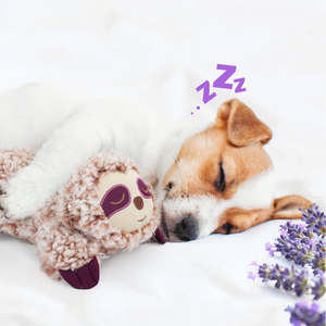 AFP Anxiety Relief Puppy Plush Snuggling Toy With Squeaker Lavender Scented Dog Sleeping Aid Plush Toy Comfort Calming Pet Toy
