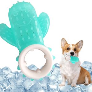 AFP Pet Cactus Chill Teething Chew Toy TPR Dog Puppies Cooling Chew Toy Hot Summer Pet Ice Freeze Teeth Cleaning Chewing Toy