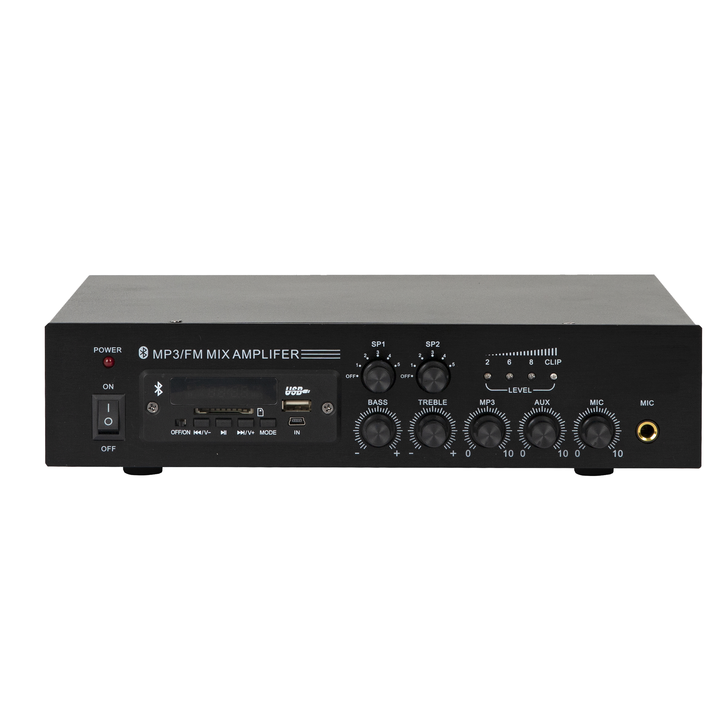 Commercial Audio Set 2-Zone Blue Tone Volume Control Mixer Amplifier for Gym Speaker System