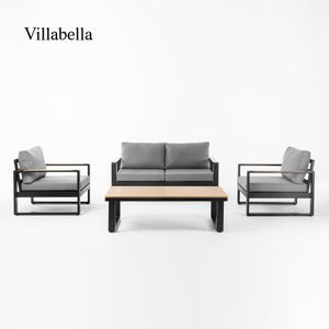 Villabella Modern Garden Furniture Aluminum Outdoor Sofa Set All Weather Hotel Villa Design Patio Lounge Furniture Sofa Set