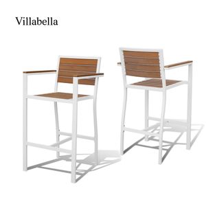 Modern Outdoor Bar Chair Aluminum Frame Restaurant Furniture Outdoor High Height Barstools for Patio Garden Balcony