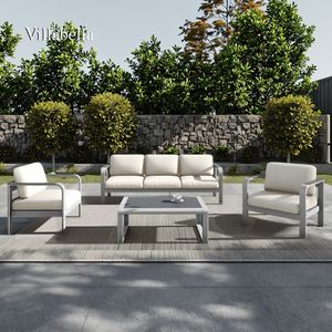 Villabella Luxury Aluminum Frame Hotel Garden Sofa Set Outdoor Patio Furniture All Weather Terrace Lounge Sofa Furniture Set