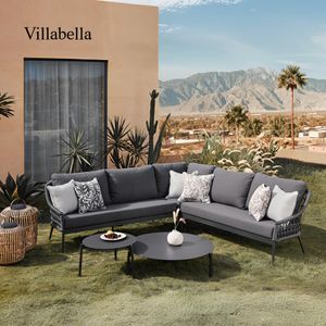 Customizable L-Shaped Aluminum Outdoor Sofa Set Garden Lounge Furniture Outdoor Sectional Sofa Set for Luxury Villa Resort