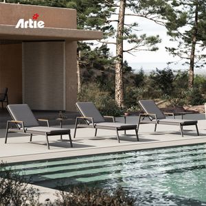 Artie Modern Luxury Outdoor Furniture All-Weather Rattan Sun Lounger for Hotels Resorts Elegant Patio Villa for Swimming Pool