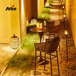 Artie Weather Resistant Durable Outdoor Rattan Bar Furniture Set High Bar Table Stools Set Garden Patio Commercial Cafe