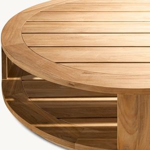 Modern Design Luxury  Contemporary Vigo Collection Outdoor Furniture Solid Teak Round Coffee Table