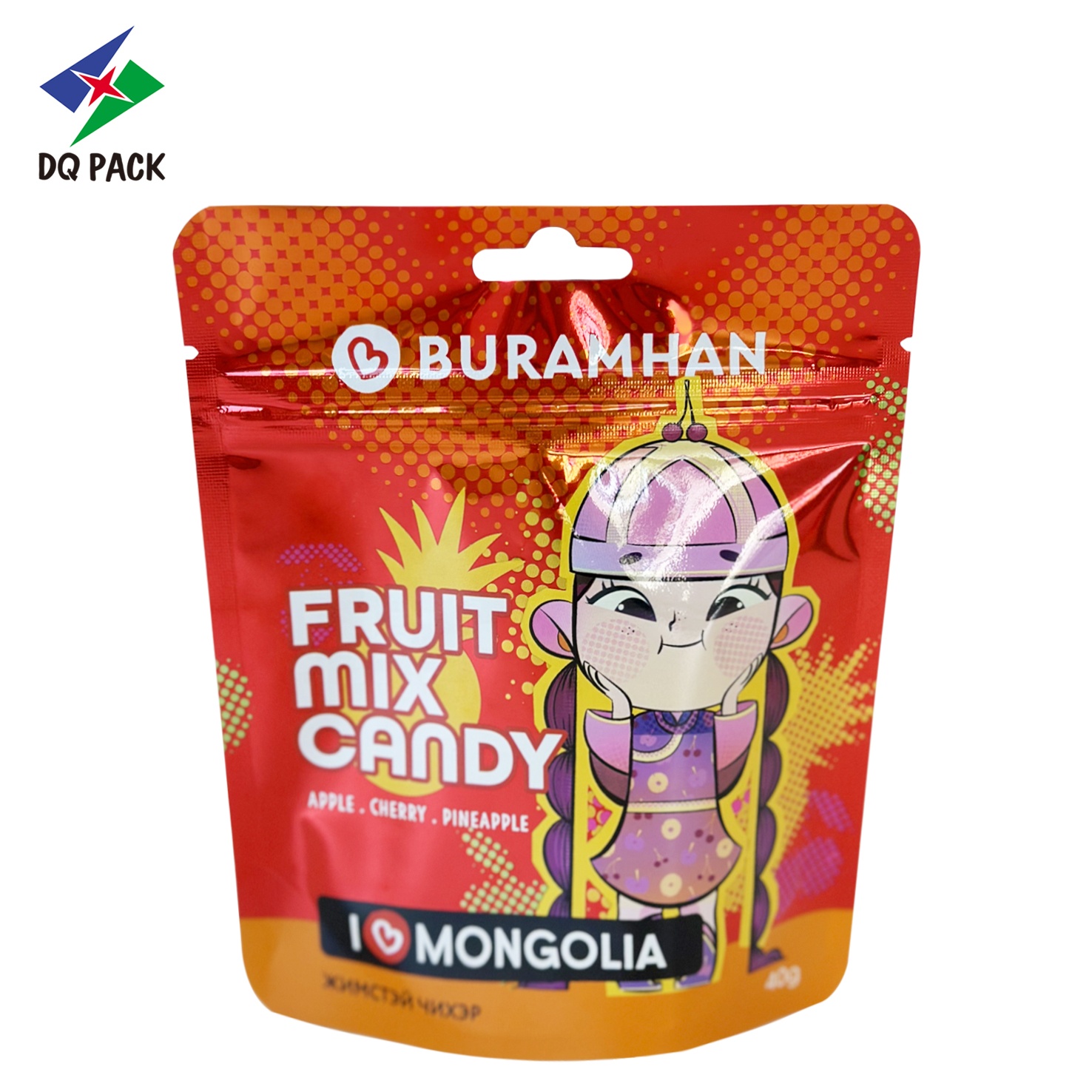 Custom Doypack Bolsas Mylar Packaging Stand up Pouch Bag Plastic Zipper Candy Sweet Food Packaging Bag