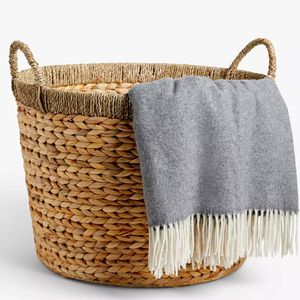 Wholesale Fabric Wicker Storage Bins Water Hyacinth Basket for Home Kitchen Organization for Food Bags Tableware