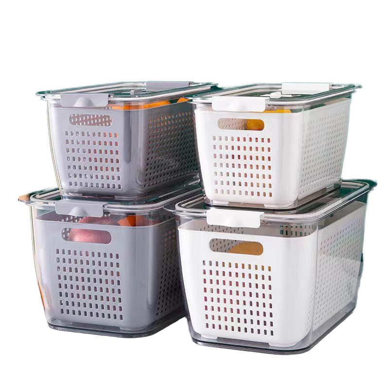 Wholesale Eco-Friendly Clear Storage Box Retangular Double PP Plastic Container for Food Packing Preservation and Washing