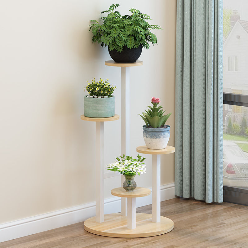 Small Rectangle Wood Steel Multi-layer Flower Shelf for Bedroom Balcony Office Desktop Bay Window Meat Decorative Flowers Plants