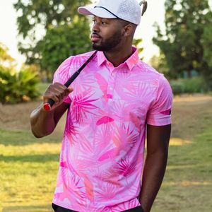 Customized Embroidered Golf Shirt with Printed logo Design Made of Spandex and Polyester Sublimation for Men Golf Shirts