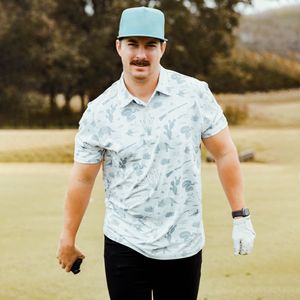 Custom logo Summer Short Sleeve Polyester Spandex Polo Shirt Quick Drying Breathable Full Print Men's Polo Shirt