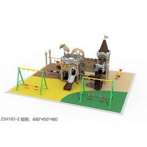 Outdoor Children Playground Equipment with Climbing Wall   Daycare Play Area, Flooring, Rides and Amusement Park Playgym Set