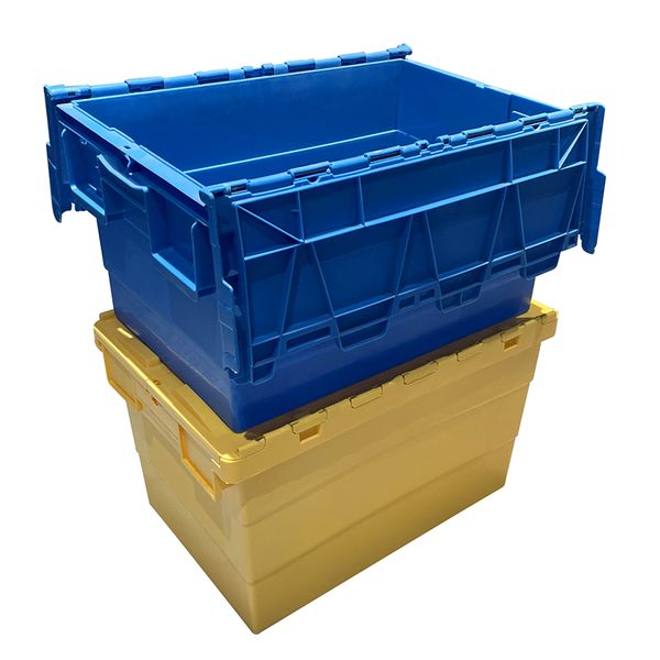 Wholesale Eco-Friendly Logistic Nestable Stackable Storage Heavy Duty Plastic Moving Box With Lid