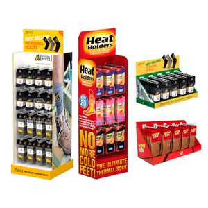 Custom Hook Socks Display Stand Retail Store Counter Stockings Cardboard Promotional Box Pegboard Corrugated Paper Display Rack