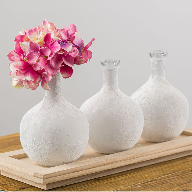 Union Source Co., Ltd. Wholesale Bottle Shaped Round Belly Modern Flower Arrangement Home Hotel Decorative Frosted Glass Vase