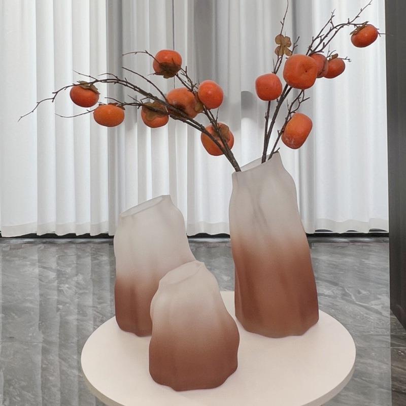 Wholesale Spray Paint Modern Decorative Colored Frosted Glass Vase