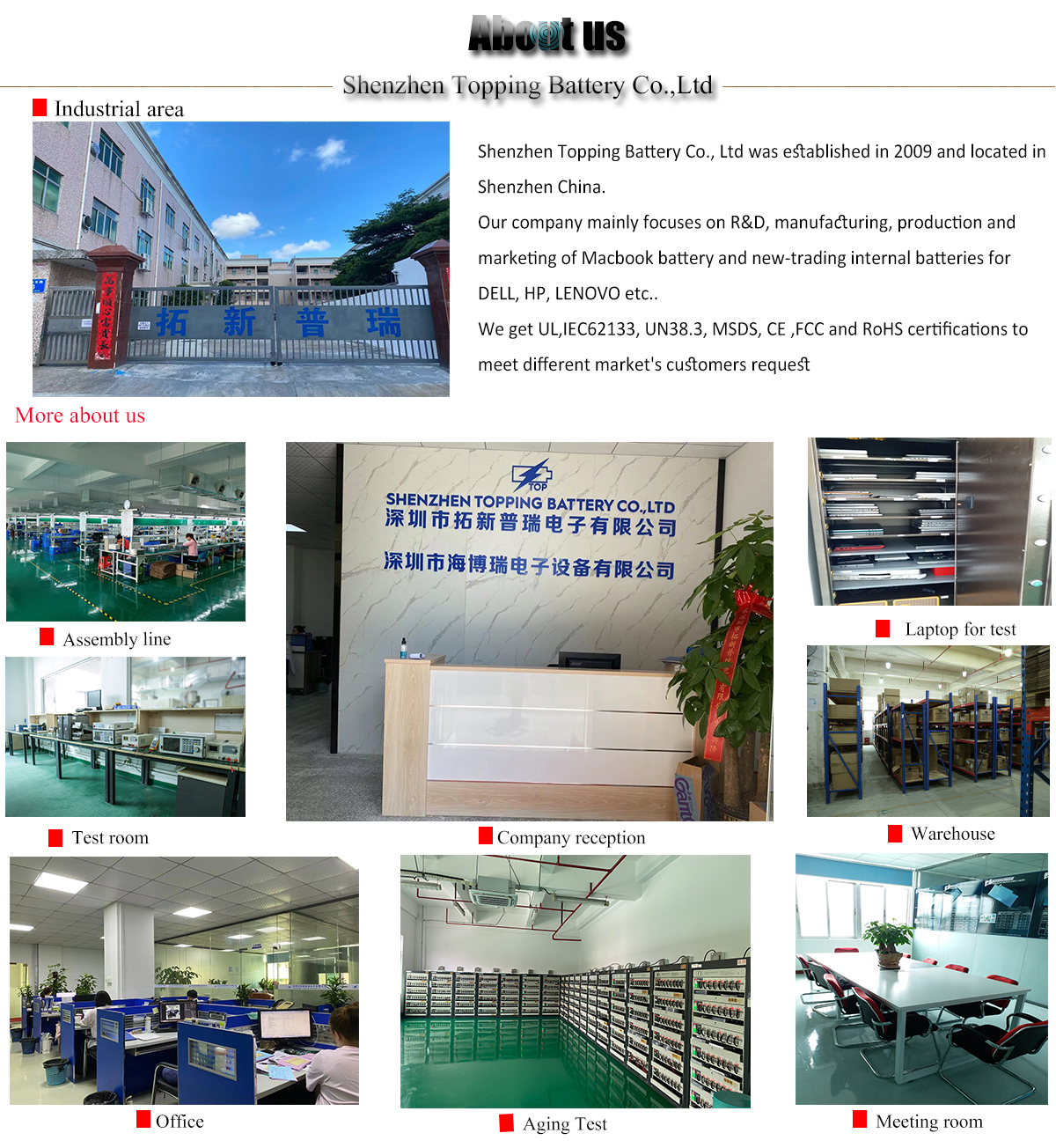 Shenzhen Topping Battery Co., Ltd. MacBook Replacement Battery